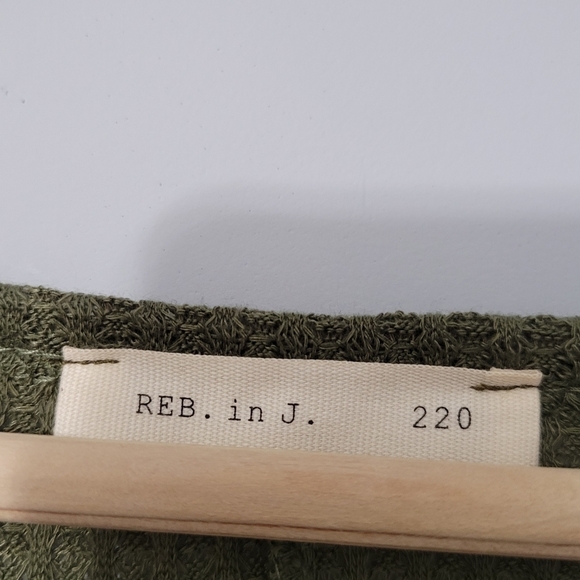 Reb. In J. 220 Olive Green Waffle Knit Thermal Top - Picture 6 of 8